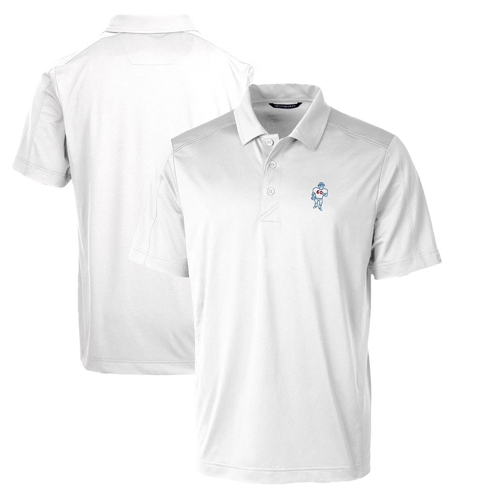Men's Cutter & Buck White Houston Texans Throwback Logo Prospect Textured Stretch Polo