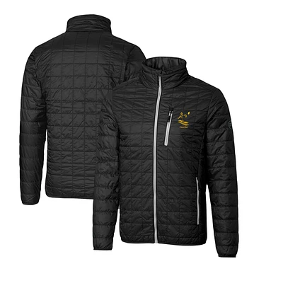 Men's Cutter & Buck Black Pittsburgh Steelers Throwback Logo Rainier PrimaLoft Eco Insulated Full-Zip Puffer Jacket