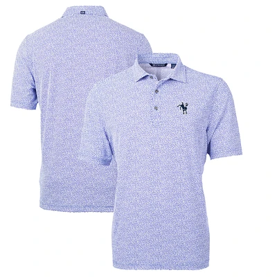 Men's Cutter & Buck Blue Indianapolis Colts Throwback Logo Virtue Eco-Pique Botanical Recycled Polo