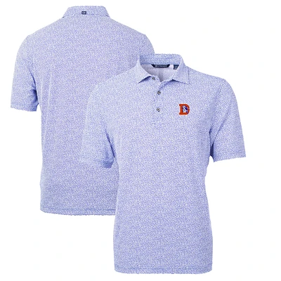 Men's Cutter & Buck Denver Broncos Throwback Logo Virtue Eco-Pique Botanical Recycled Polo