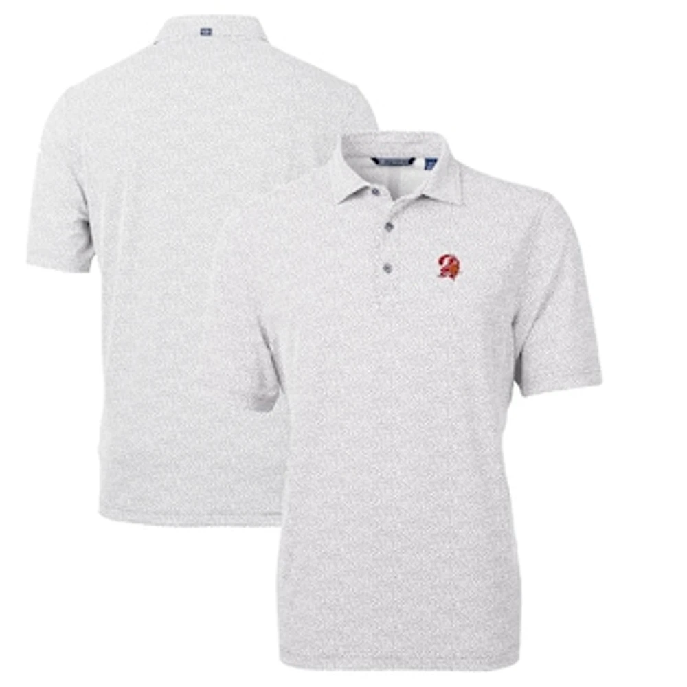 Men's Cutter & Buck Gray Tampa Bay Buccaneers Throwback Logo Virtue Eco-Pique Botanical Recycled Polo