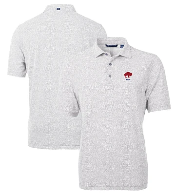 Men's Cutter & Buck Gray Buffalo Bills Throwback Logo Virtue Eco-Pique Botanical Recycled Polo