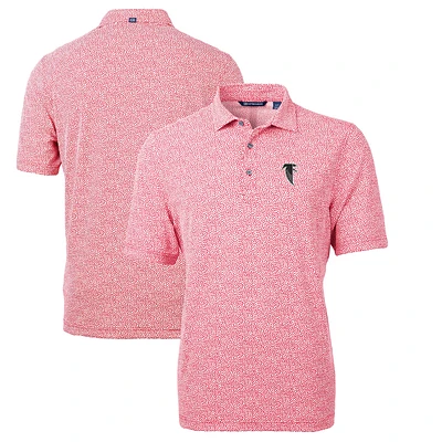 Men's Cutter & Buck Red Atlanta Falcons Throwback Logo Virtue Eco-Pique Botanical Recycled Polo