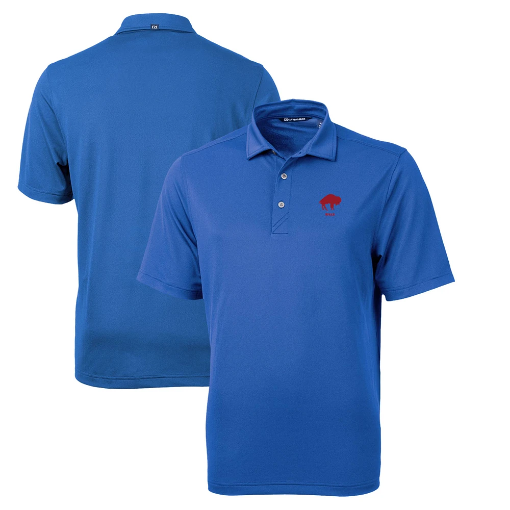 Men's Cutter & Buck Blue Buffalo Bills Throwback Logo Virtue Eco Pique Recycled Polo