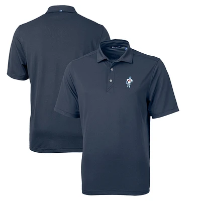 Men's Cutter & Buck Navy Houston Oilers Throwback Logo Virtue Eco Pique Recycled Polo