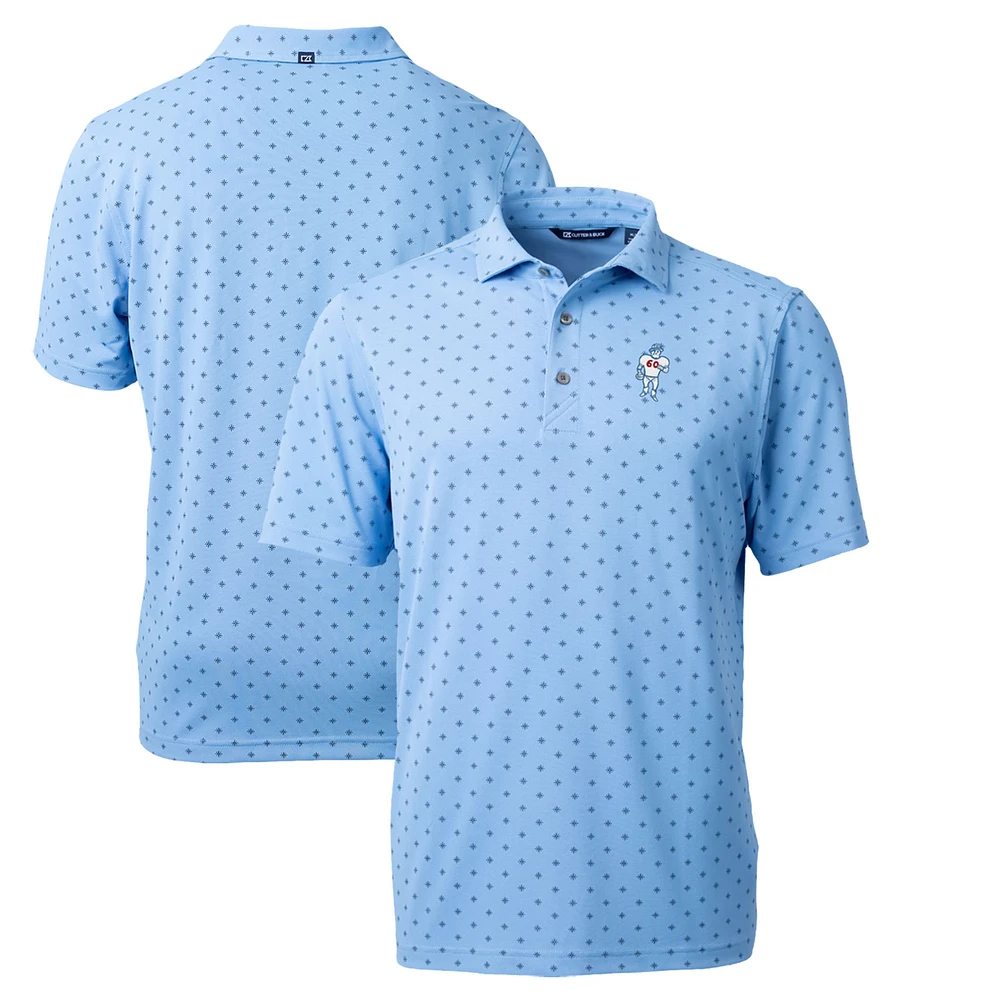 Men's Cutter & Buck Light Blue Houston Oilers Throwback Logo Virtue Eco Pique Tile Recycled Polo