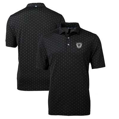 Men's Cutter & Buck Black Las Vegas Raiders Throwback Logo Virtue Eco Pique Tile Recycled Polo