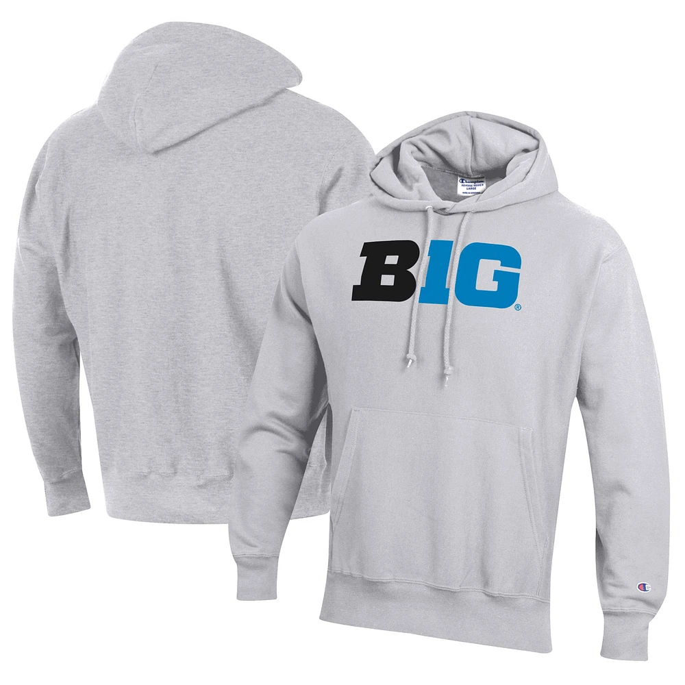 Men's Champion Gray Big Ten Gear Conference Pullover Hoodie