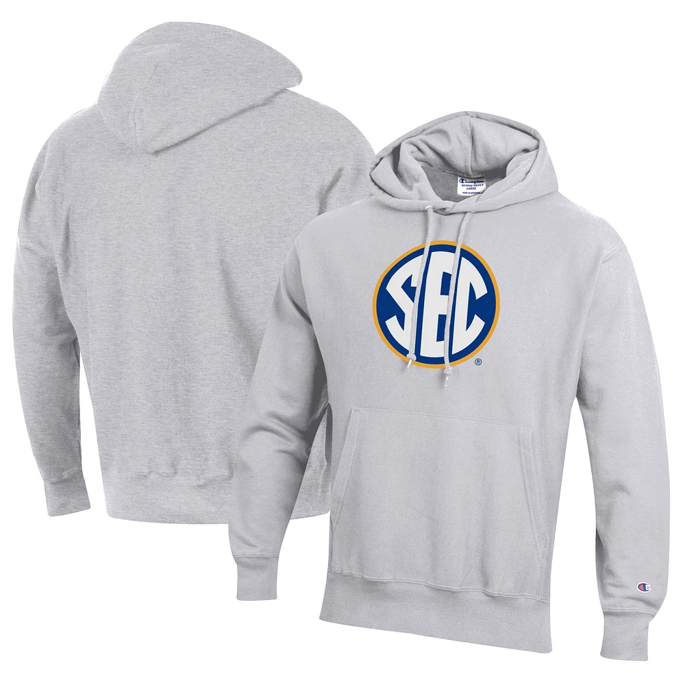 Men's Champion Gray SEC Gear Conference Pullover Hoodie