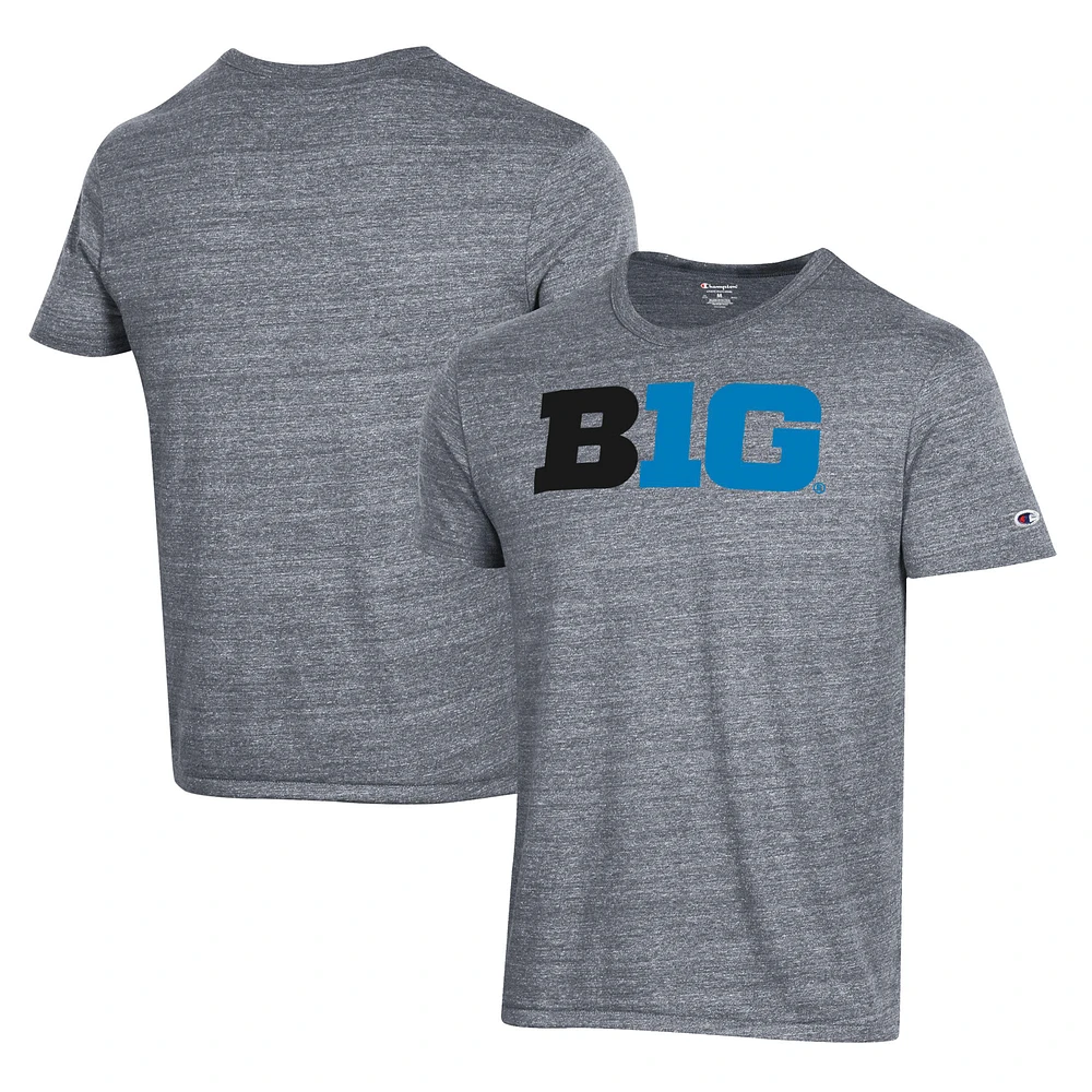 Men's Champion Gray Big Ten Gear Conference Ultimate Triblend T-Shirt