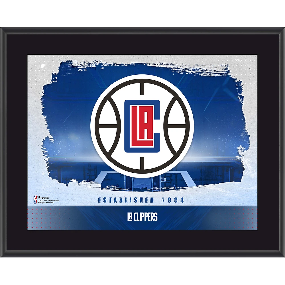 LA Clippers Framed 10.5" x 13" Sublimated Horizontal Team Logo Plaque