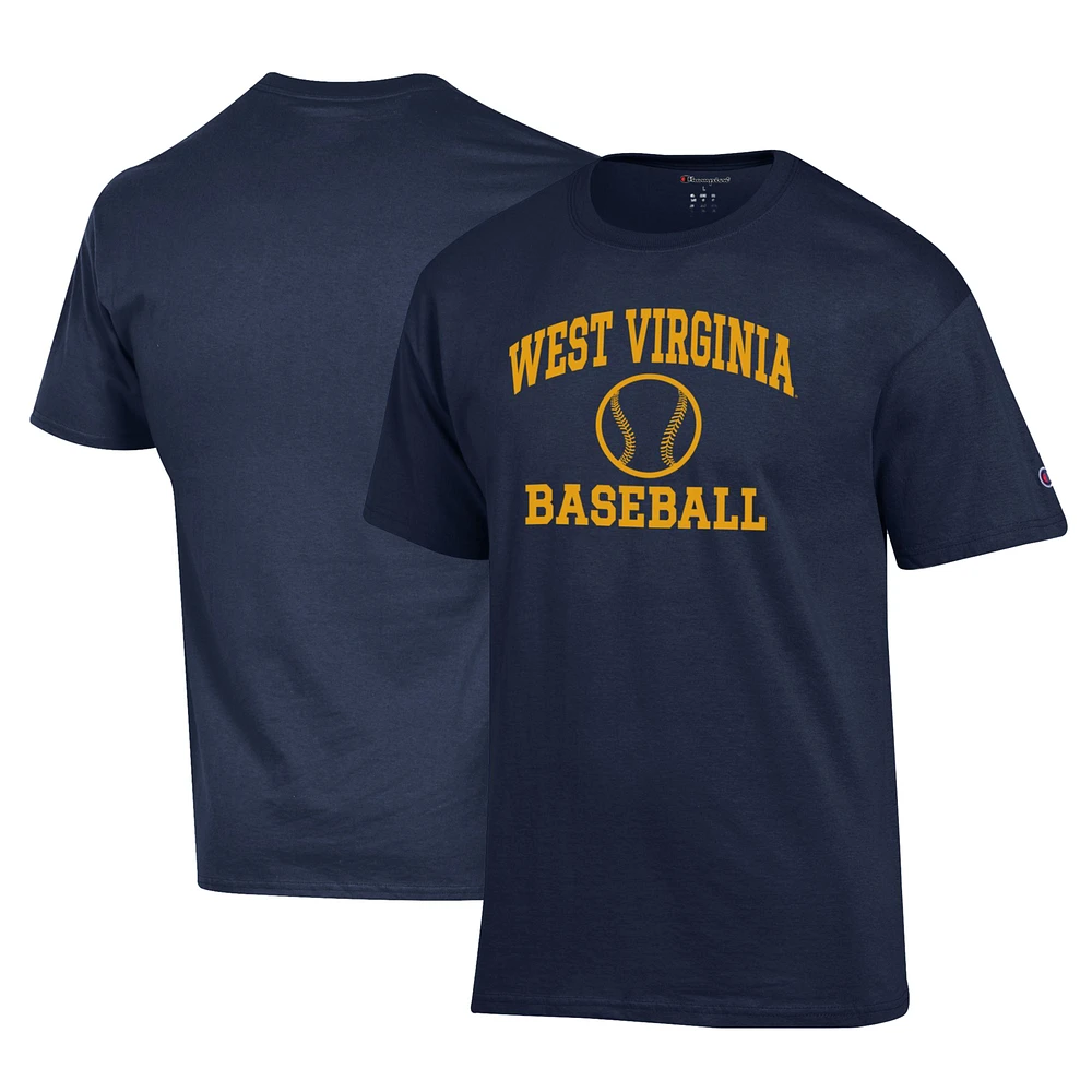 Men's Champion West Virginia Mountaineers Primary Team Logo Icon Baseball Powerblend T-Shirt