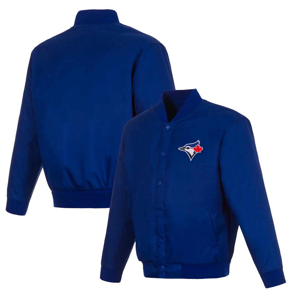 Men's JH Design Royal Toronto Blue Jays Full-Snap Pollytwill Varsity Jacket