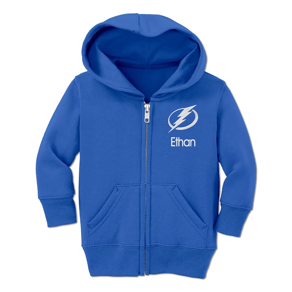 Toddler Chad & Jake Royal Tampa Bay Lightning Personalized Full-Zip Hoodie
