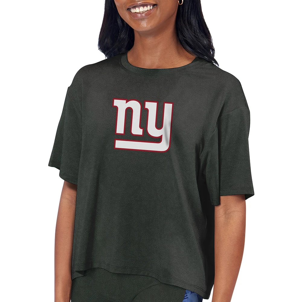 Women's Certo Charcoal New York Giants Cropped T-Shirt
