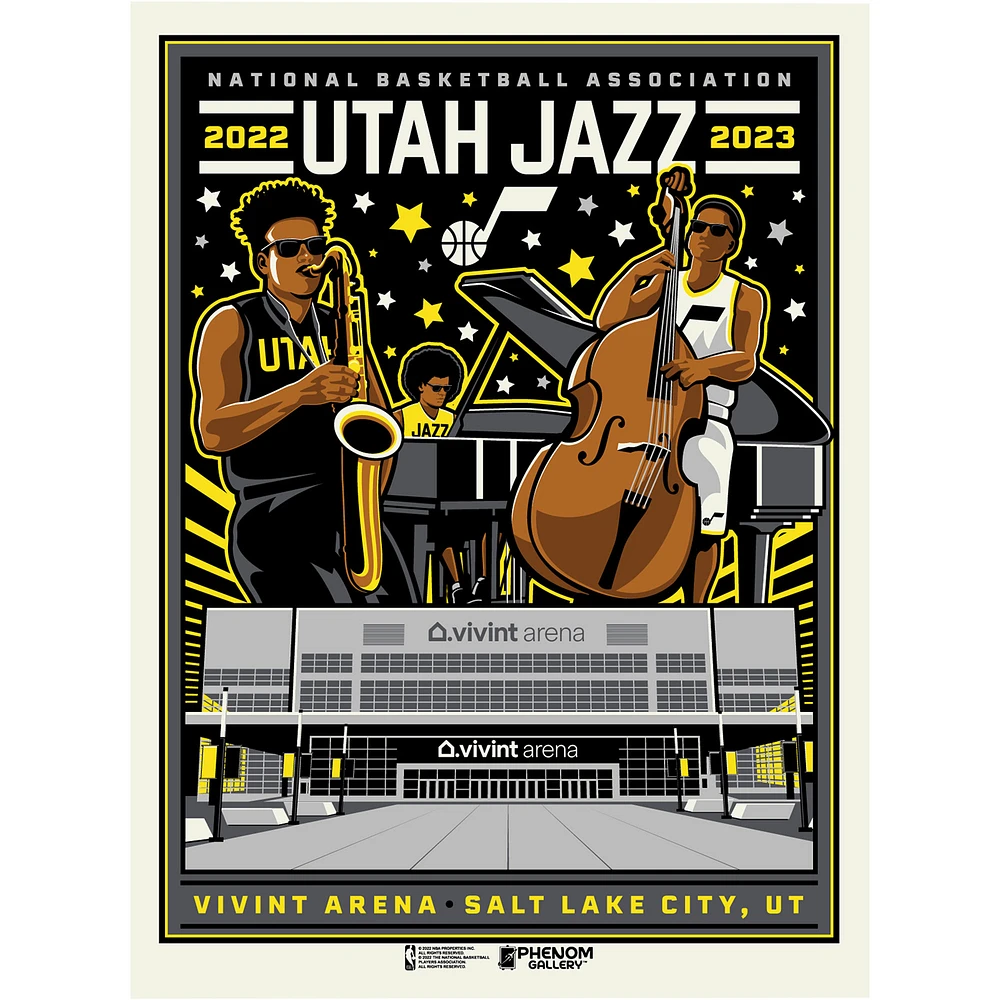 Phenom Gallery Utah Jazz 18" x 24" Uniform Band Concept Serigraph Print