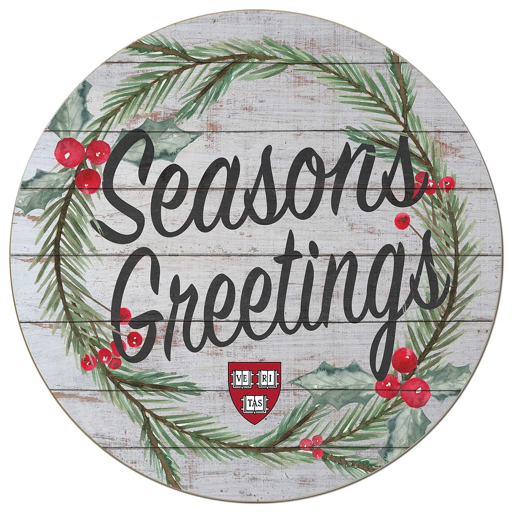 Harvard Crimson 20'' x 20'' Season's Greetings Circle