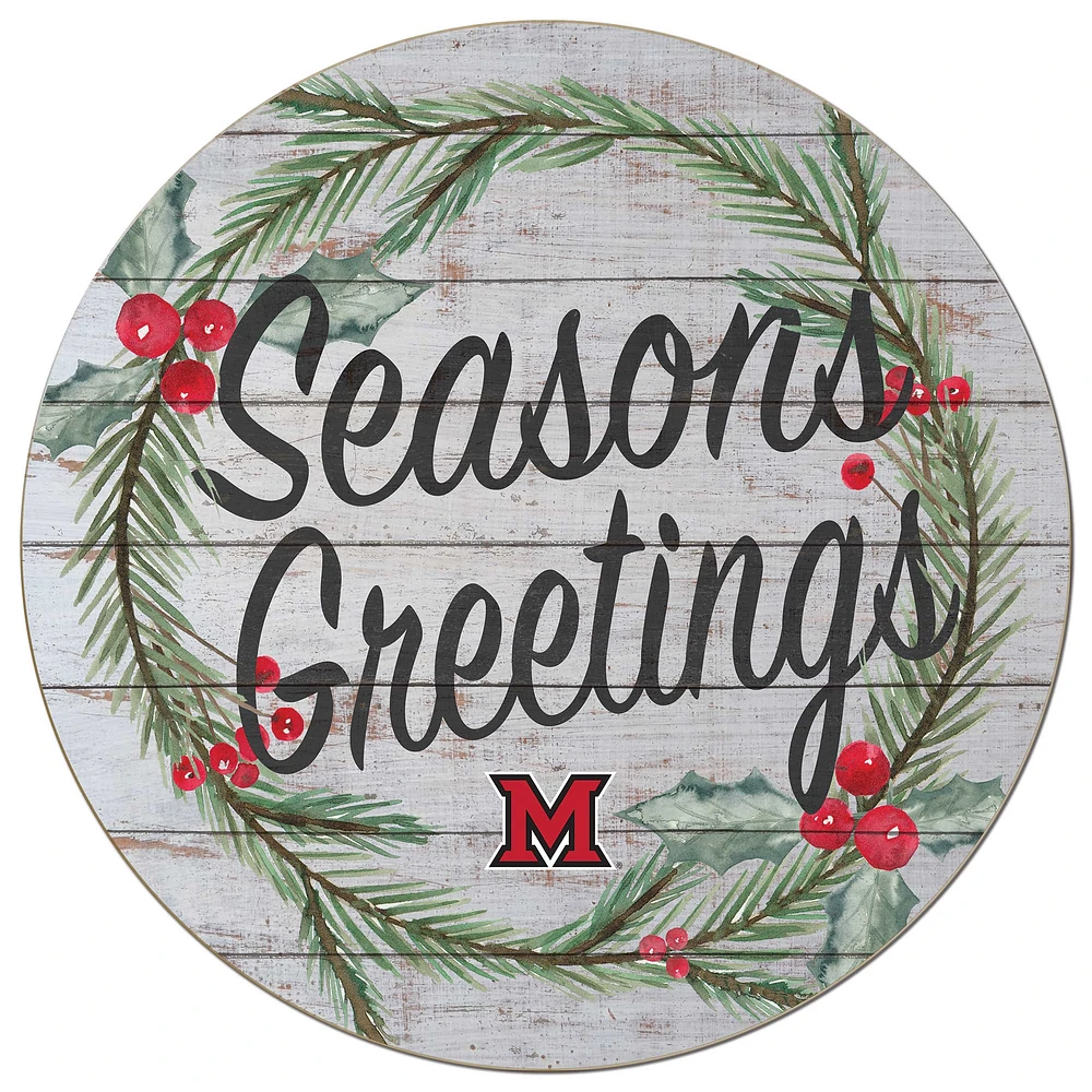 Miami University RedHawks 20'' x 20'' Season's Greetings Circle