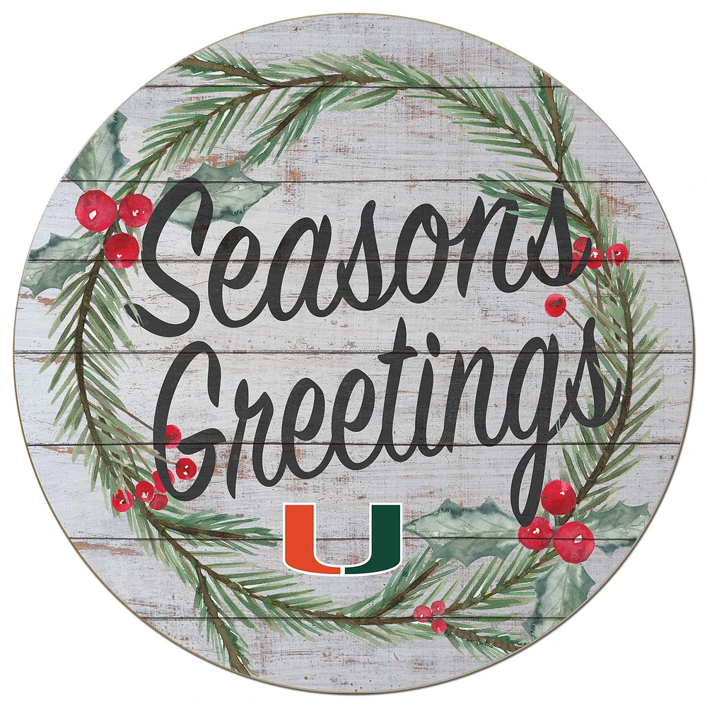 Miami Hurricanes 20'' x 20'' Season's Greetings Circle