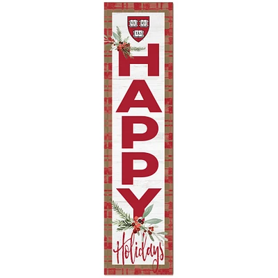 Harvard Crimson 12'' x 48'' Happy Holidays Outdoor Leaner