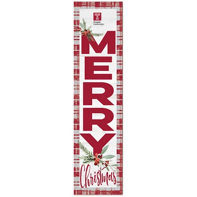 Temple Owls 12'' x 48'' Outdoor Christmas Leaner