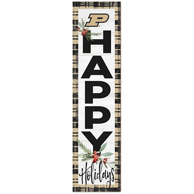 Purdue Boilermakers 12'' x 48'' Happy Holidays Outdoor Leaner