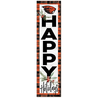 Oregon State Beavers 12'' x 48'' Happy Holidays Outdoor Leaner