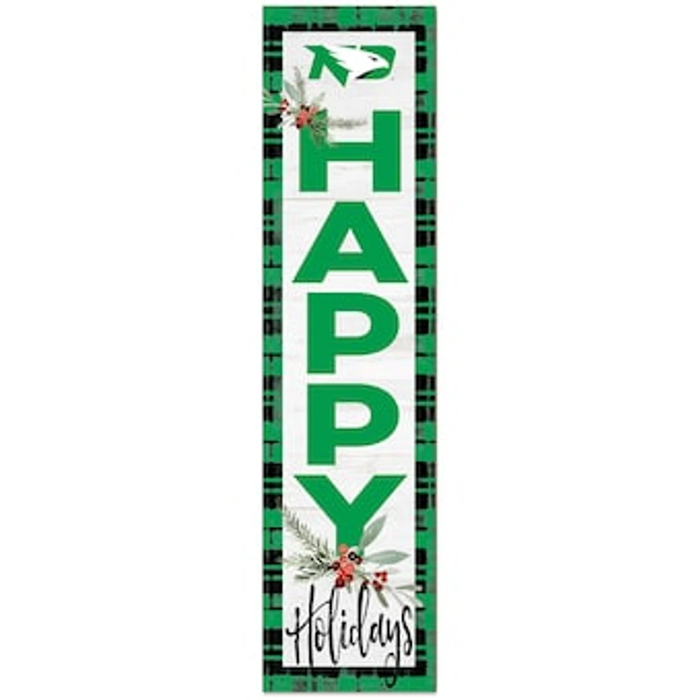 North Dakota 12'' x 48'' Happy Holidays Outdoor Leaner