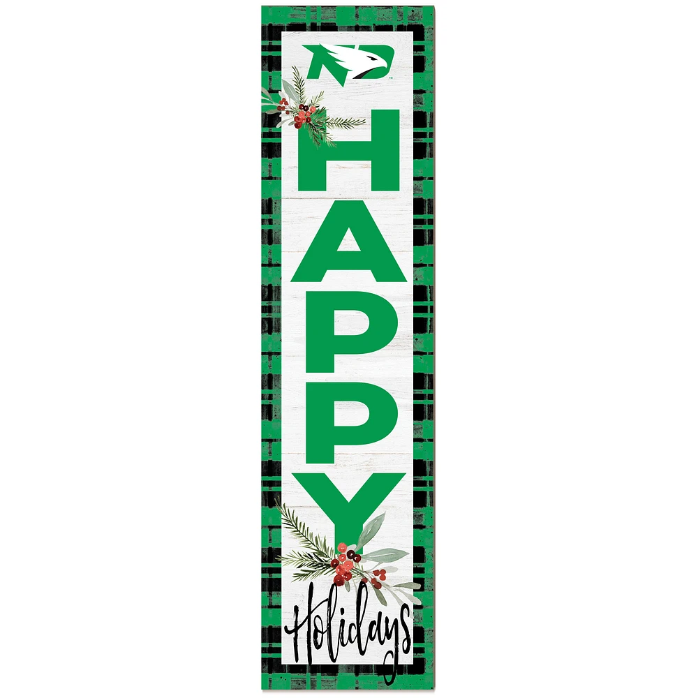 North Dakota 12'' x 48'' Happy Holidays Outdoor Leaner