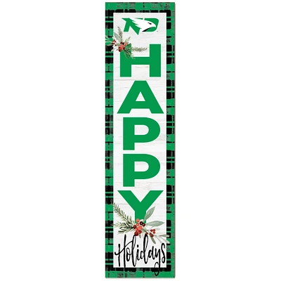 North Dakota 12'' x 48'' Happy Holidays Outdoor Leaner