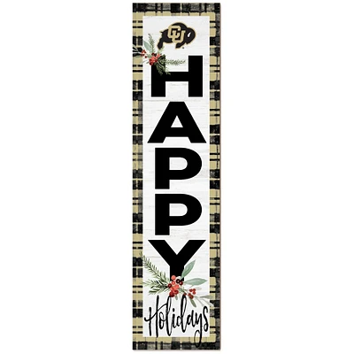 Colorado Buffaloes 12'' x 48'' Happy Holidays Outdoor Leaner