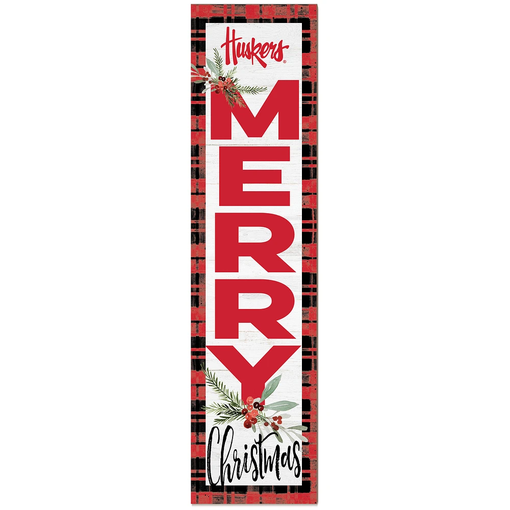 Nebraska Huskers 12'' x 48'' Outdoor Christmas Leaner