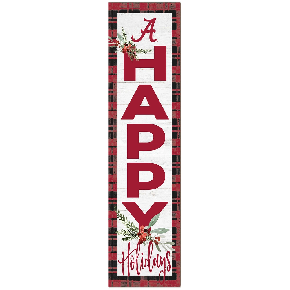 Alabama Crimson Tide 12'' x 48'' Happy Holidays Outdoor Leaner
