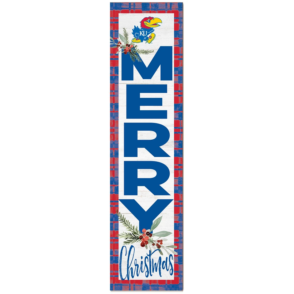 Kansas Jayhawks 12'' x 48'' Outdoor Christmas Leaner