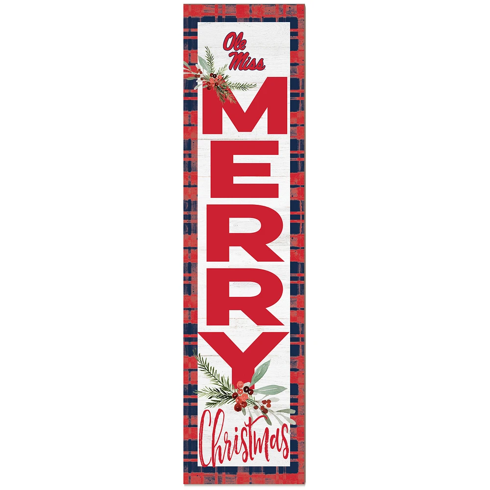 Ole Miss Rebels 12'' x 48'' Outdoor Christmas Leaner
