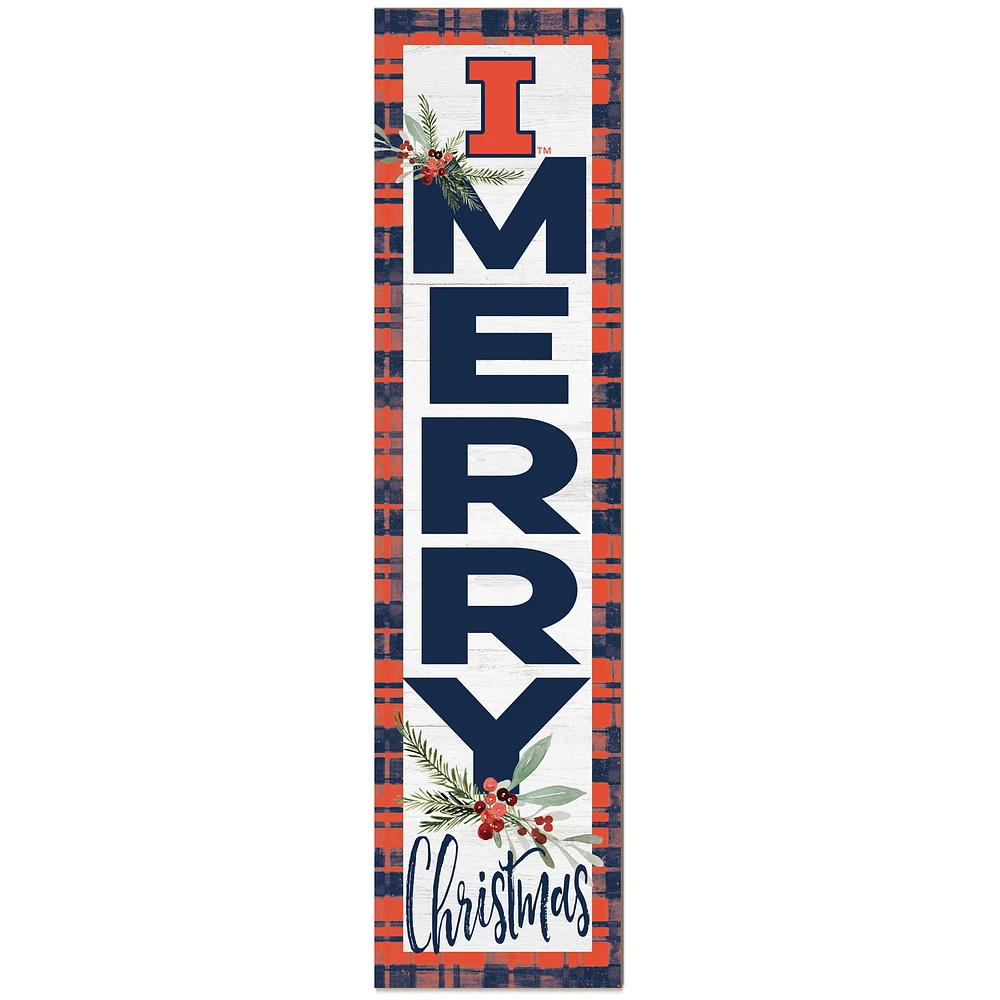 Illinois Fighting Illini 12'' x 48'' Outdoor Christmas Leaner