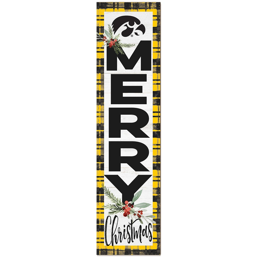 Iowa Hawkeyes 12'' x 48'' Outdoor Christmas Leaner