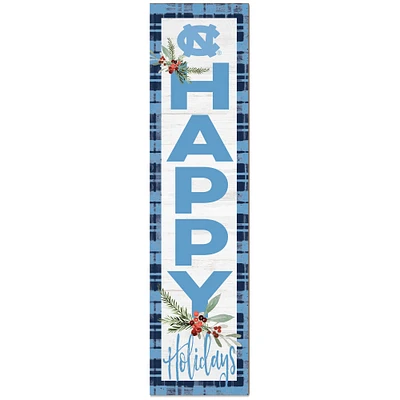 North Carolina Tar Heels 12'' x 48'' Happy Holidays Outdoor Leaner