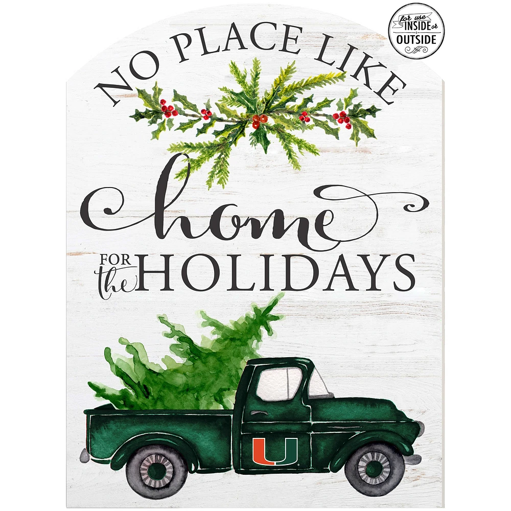 Miami Hurricanes 16'' x 22'' Holiday Marquee Sign