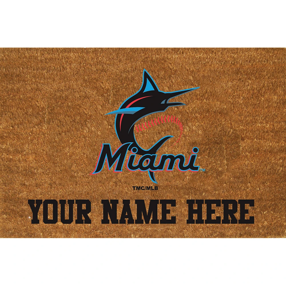 Miami Marlins 23'' x 35'' Personalized Door Mat