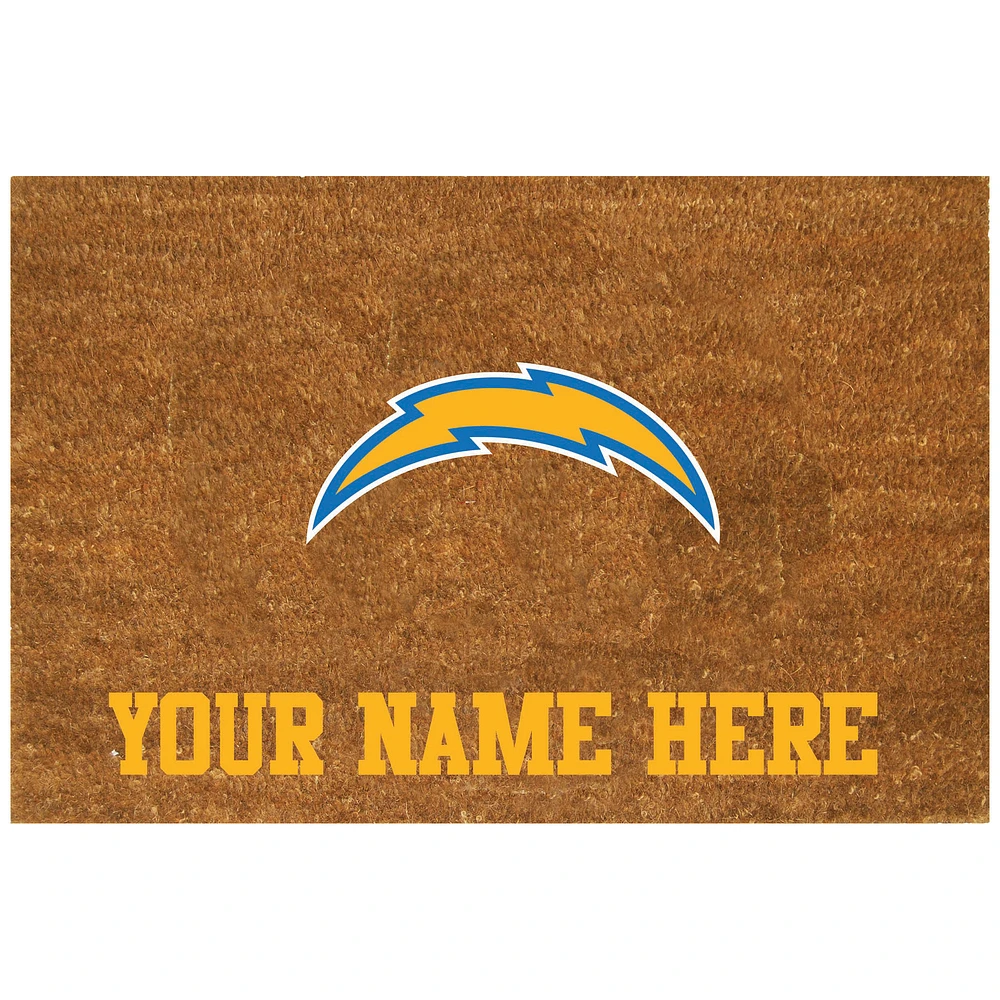 Los Angeles Chargers 23'' x 35'' Personalized Door Mat