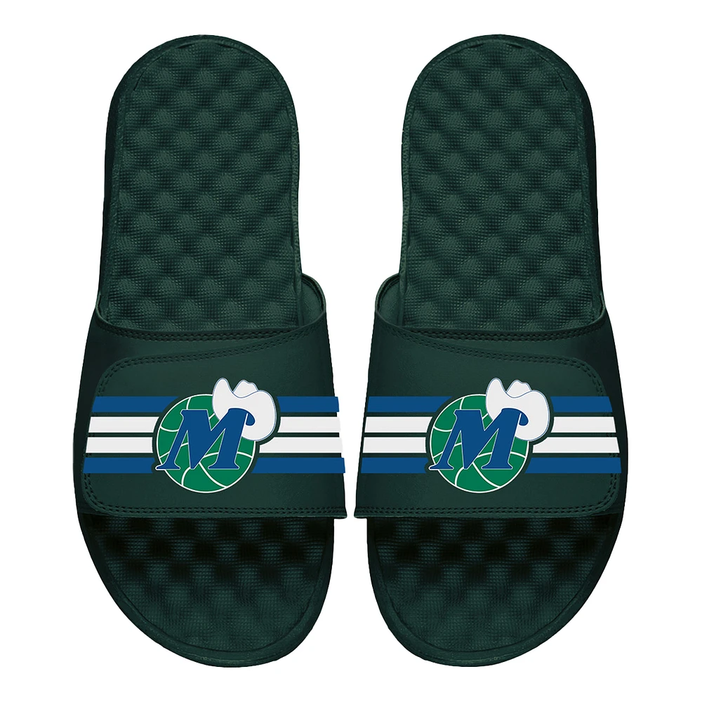 Youth ISlide Dark Green Dallas Mavericks Stripes Slide Sandals