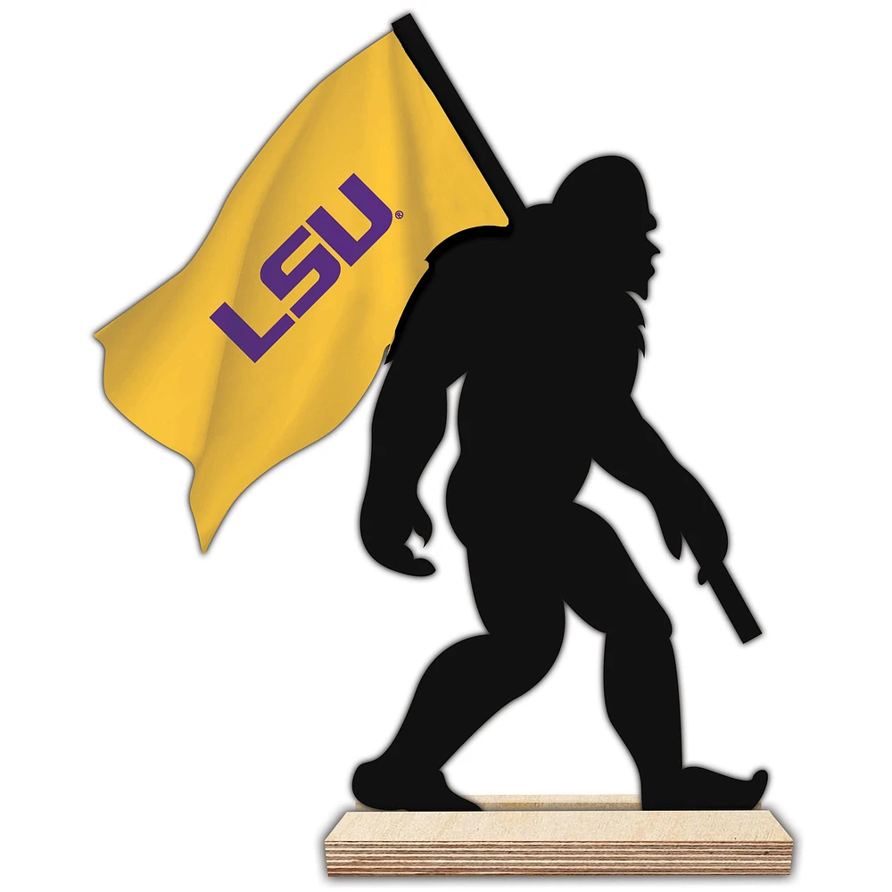 LSU Tigers 18'' Team Logo Bigfoot Silhouette Desktop Art
