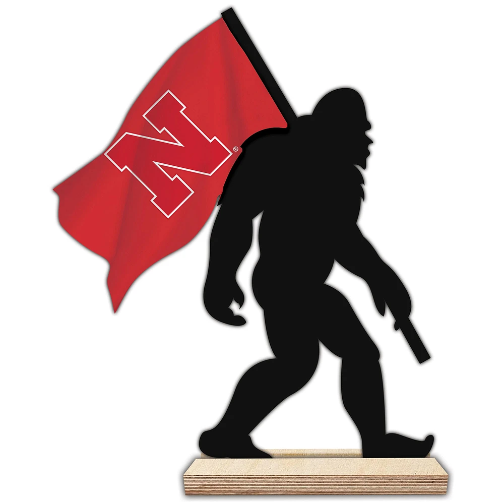 Nebraska Huskers 18'' Team Logo Bigfoot Silhouette Desktop Art