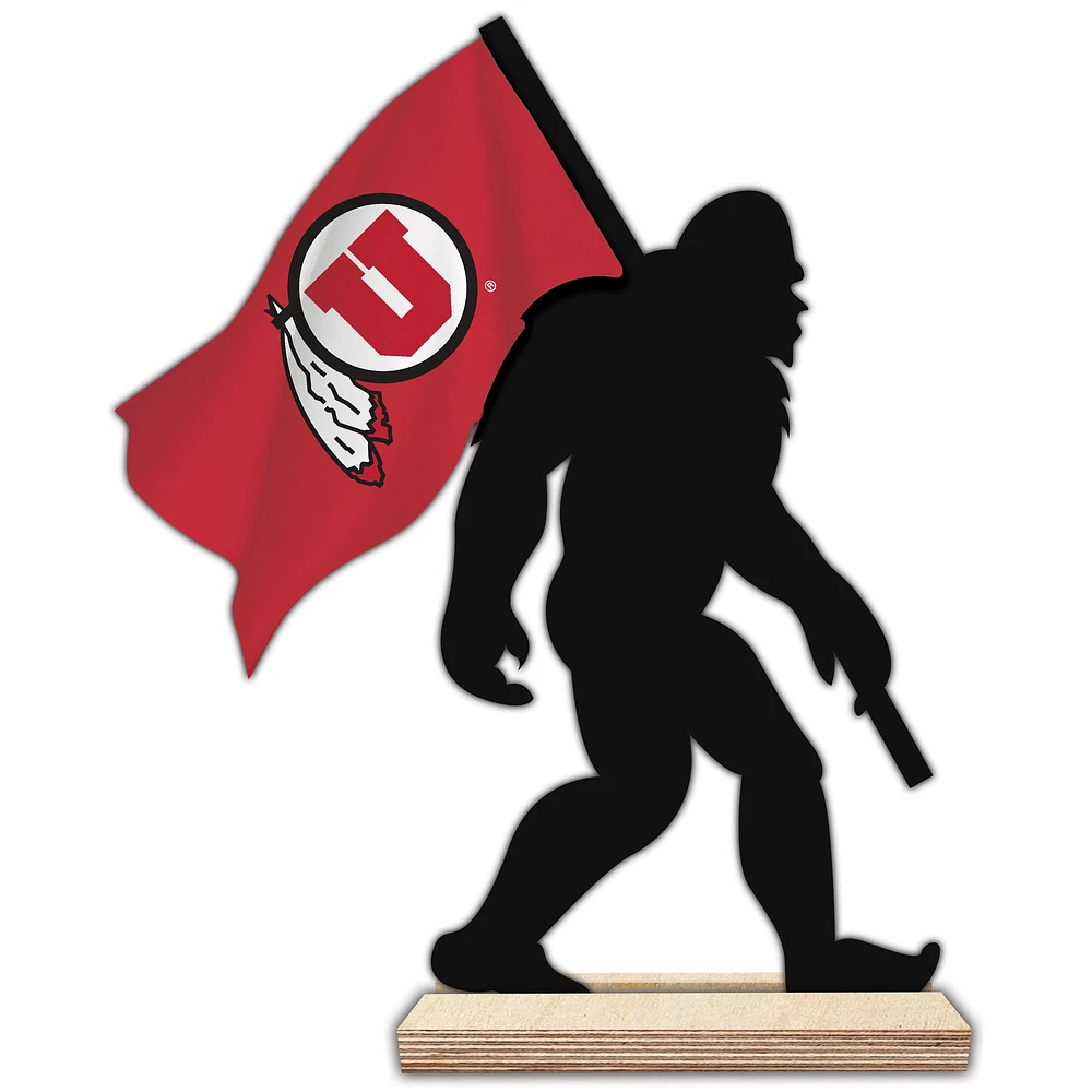 Utah Utes 18'' Team Logo Bigfoot Silhouette Desktop Art