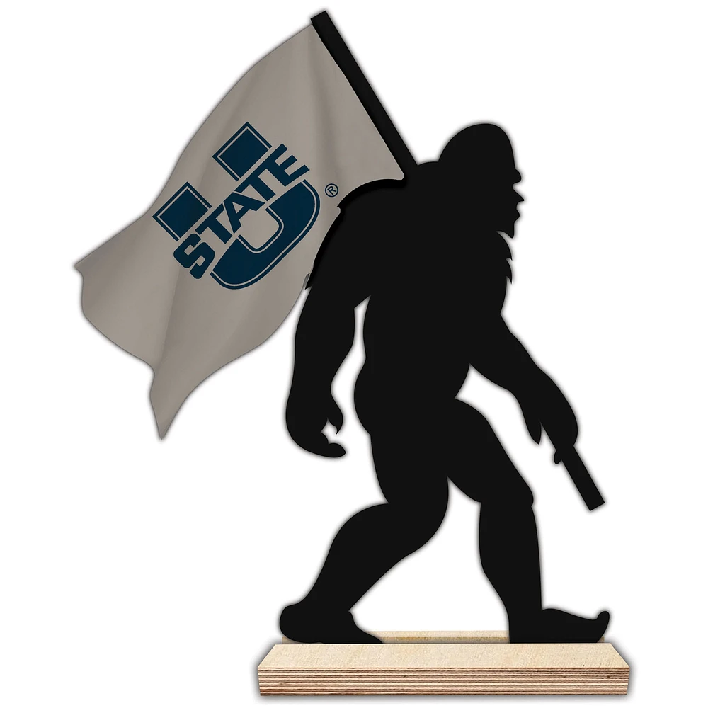 Utah State Aggies 18'' Team Logo Bigfoot Silhouette Desktop Art