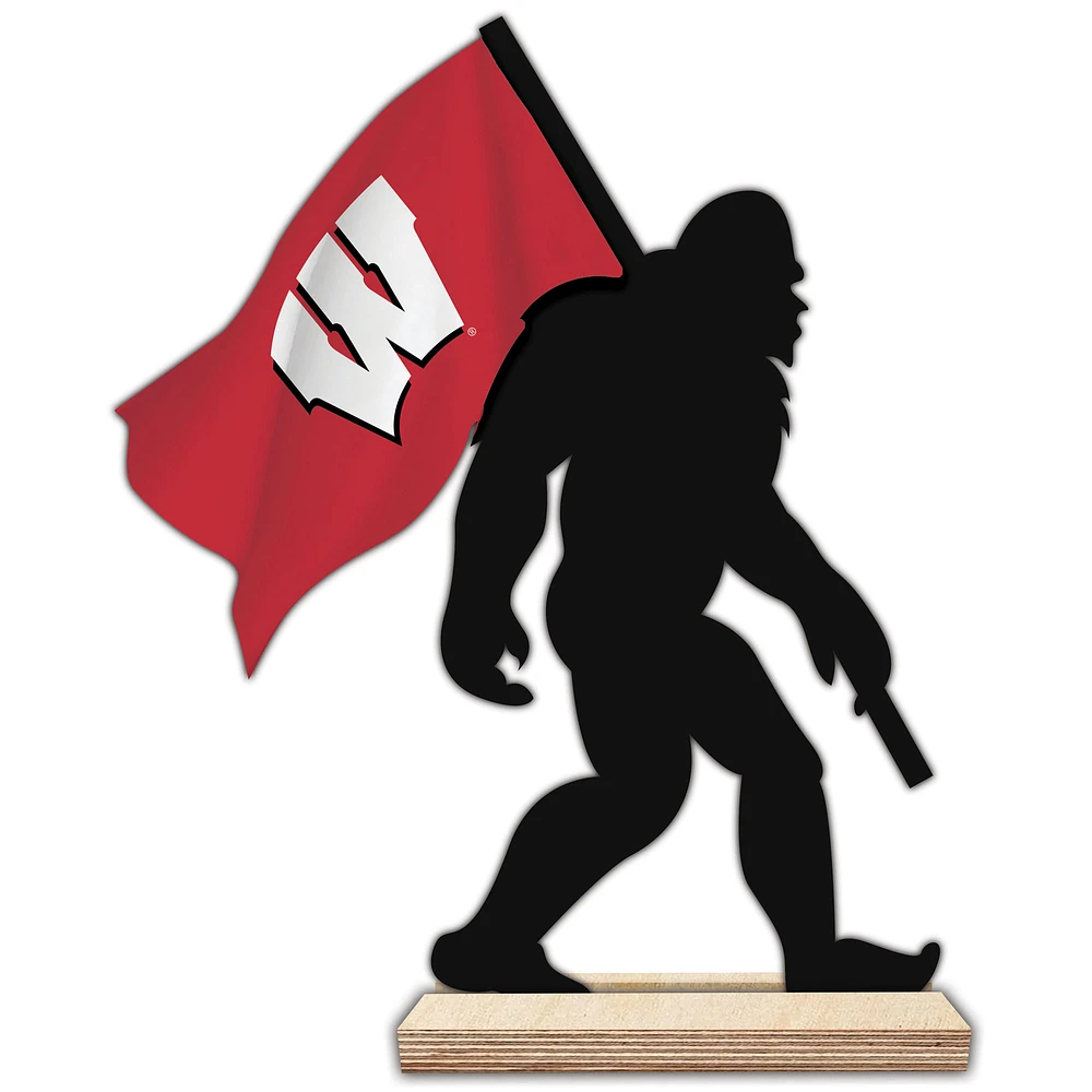Wisconsin Badgers 18'' Team Logo Bigfoot Silhouette Desktop Art