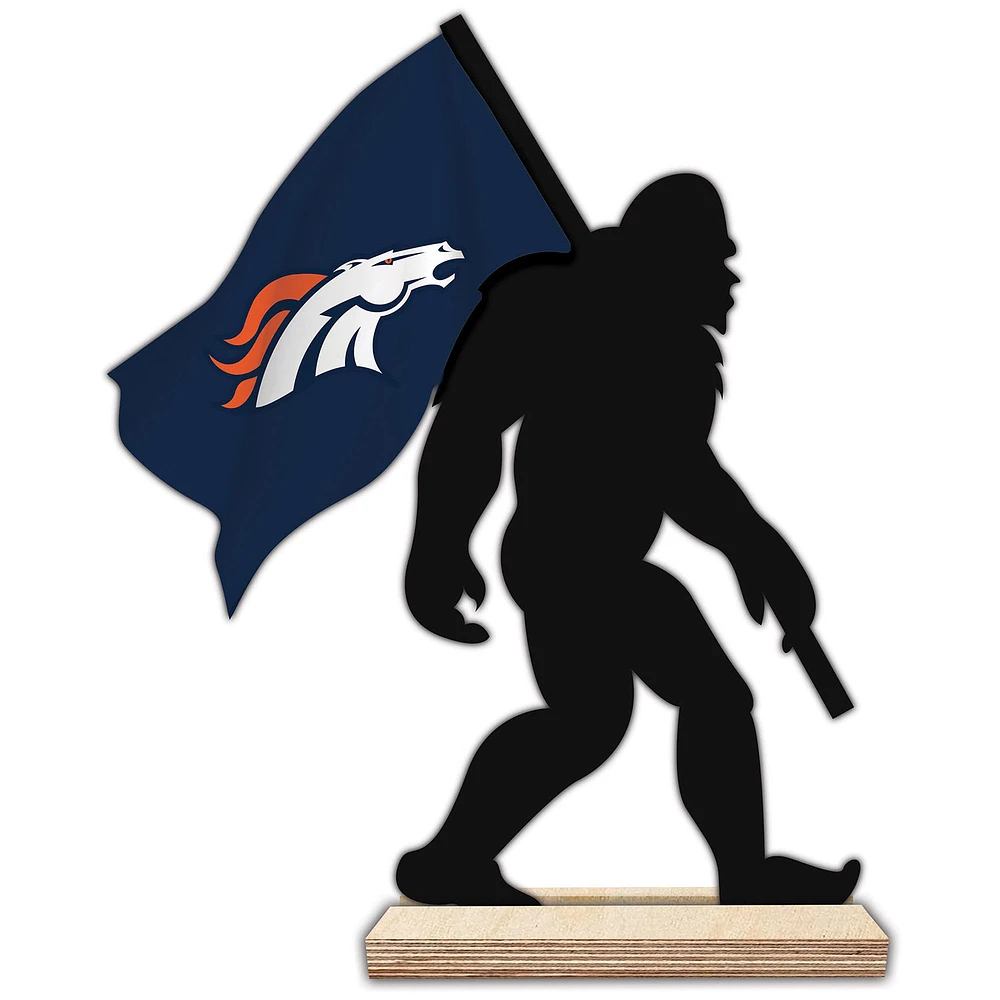 Denver Broncos 18'' Team Logo Bigfoot Silhouette Desktop Art