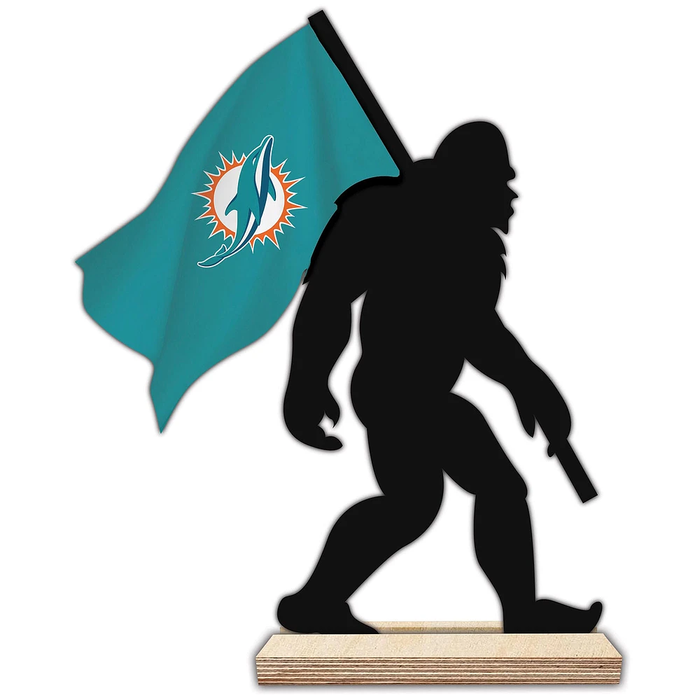 Miami Dolphins 18'' Team Logo Bigfoot Silhouette Desktop Art