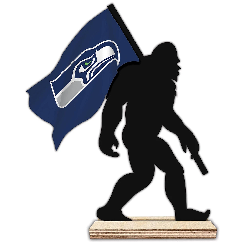 Seattle Seahawks 18'' Team Logo Bigfoot Silhouette Desktop Art